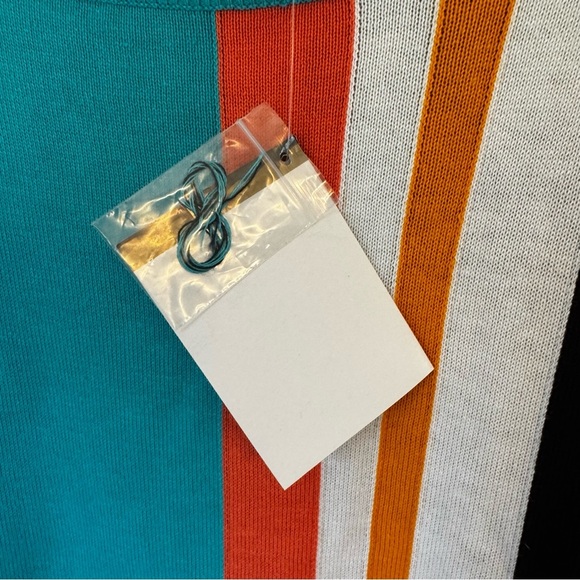 NWT Bob Mackie Wearable Art Retro Women’s Colorblock Tunic Sweater Size L - Picture 4 of 8